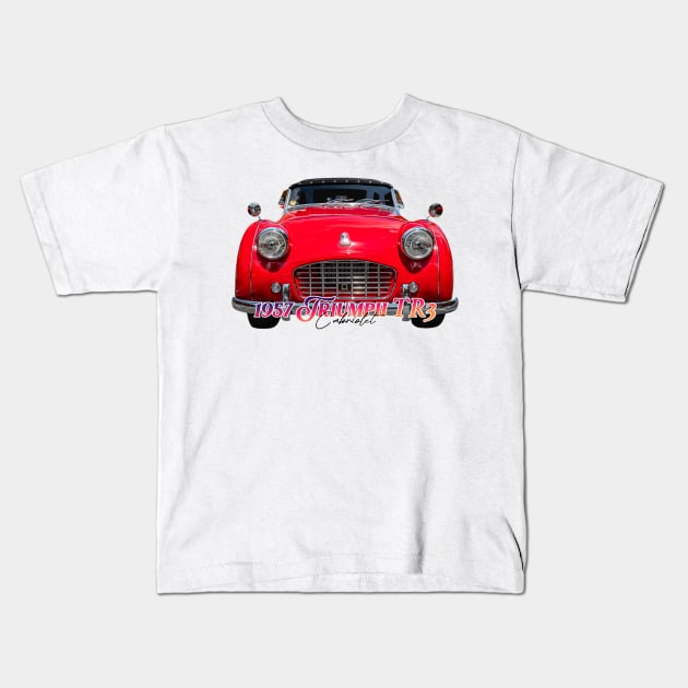 1957 Triumph TR3 Cabriolet Kids T-Shirt by Gestalt Imagery